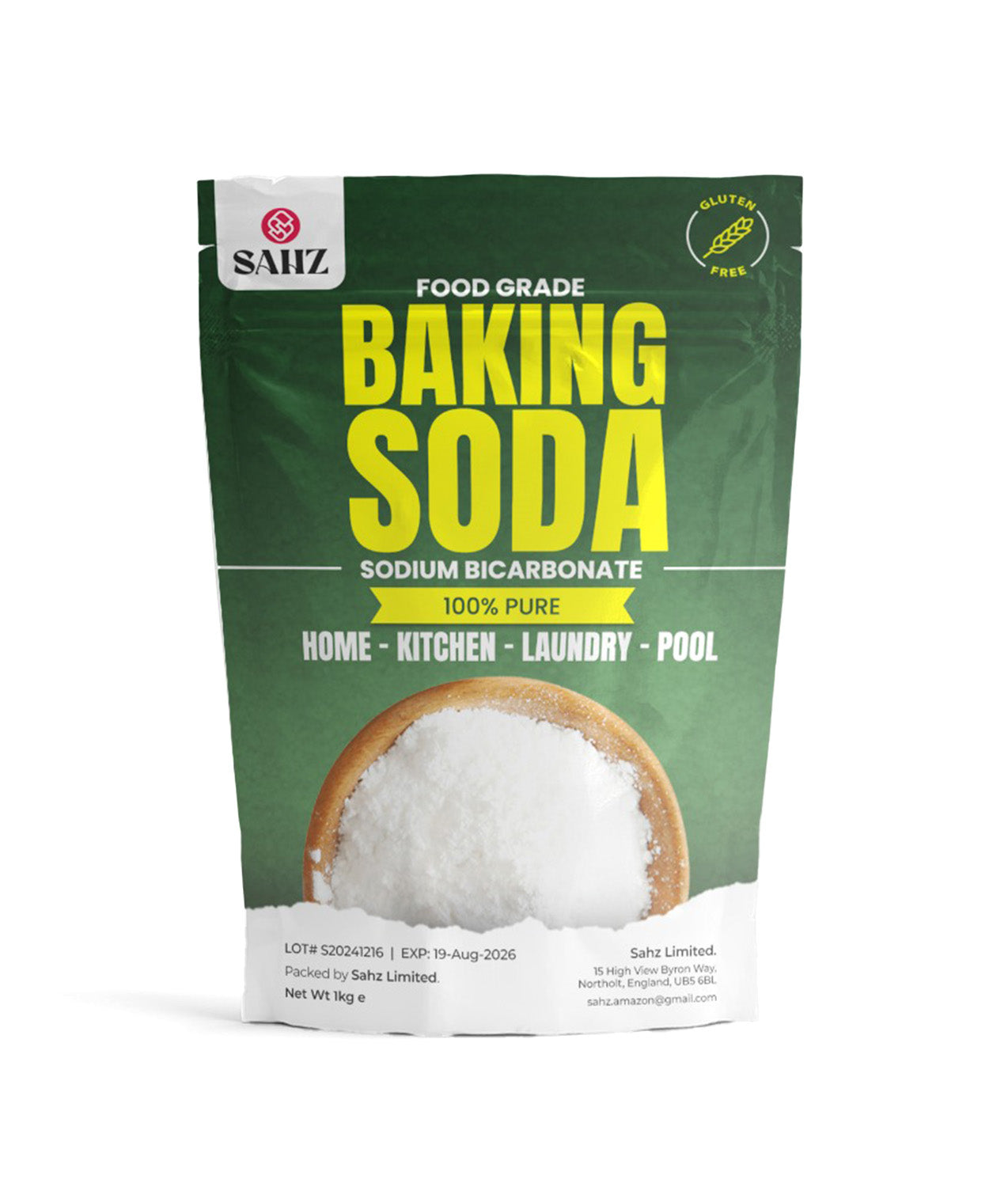SAHZ Premium Baking Soda (Sodium Bicarbonate) pack